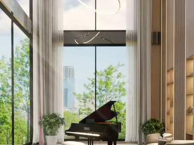 Piano Area Interior 3D model