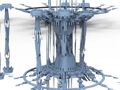 Collossal Grand Sci fi Mega scape hourglass city 3D model