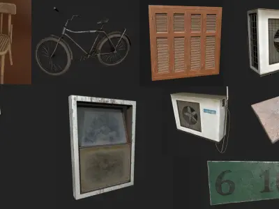 Building Gate 3D Model Pack