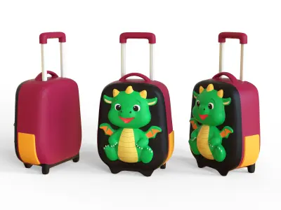Low Poly - Suitcase Dragon Low-poly 3D model