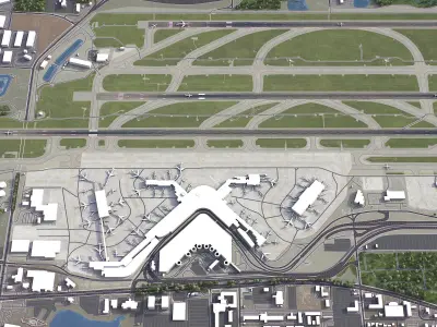 Seattle - Tacoma Airport Low-poly 3D model