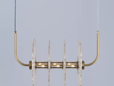 Sprinkled Glass Chandelier sku 25644 by Pikartlights Free 3D model