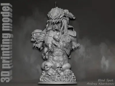 Predator bust 3D print model