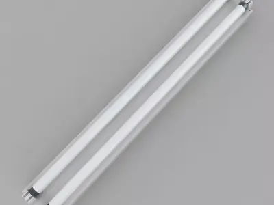 Dual Strip Fluorescent Fixture 3D model