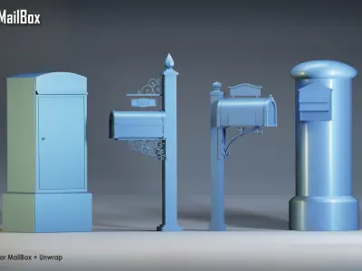Exterior Mailbox Low-poly 3D model