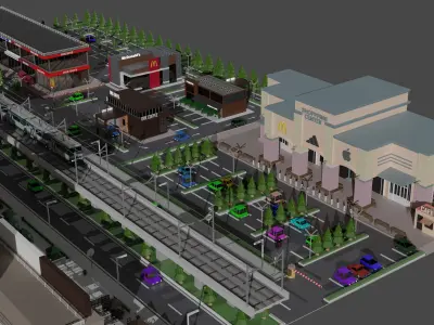 Low Poly City 3D Free low-poly 3D model