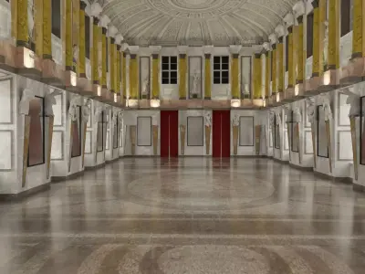 3d model Sala Cariatidi palazzo reale Milano 3D model