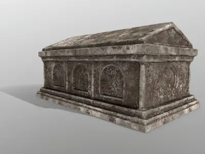 tomb 2 stone casket Low-poly 3D model