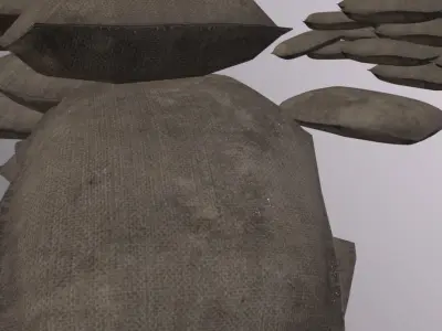  Game Barricade Sandbags Low-poly 3D model