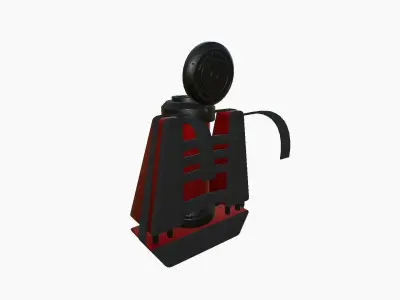 SciFi Backpack J08 Black Red - Fashion Character Design Low-poly 3D model