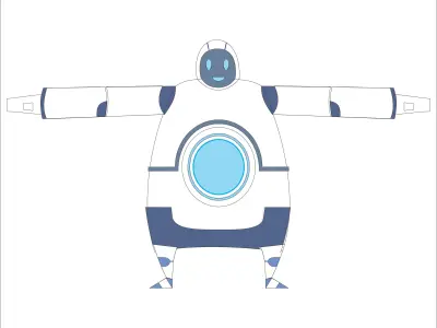 Zachai Humanoid Mascot Low-poly 3D model