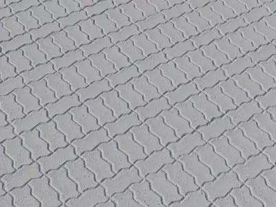 Red Interlocking Concrete Pavers PBR Texture Texture