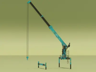  Hyundai HLC 8016 Crane with Telescopic Boom Raised Upwards 