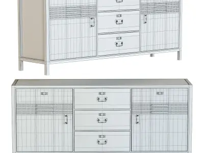 Manufacture metal industrial sideboard 3D model