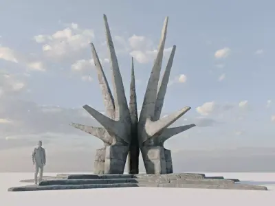 Brutalist Monument 3D model