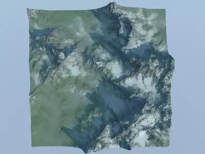 mountains mountain with snow 3D model