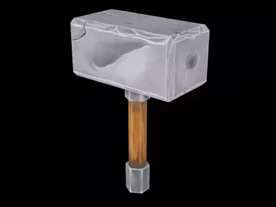  Hand Painted  Hammer Free low-poly 3D model
