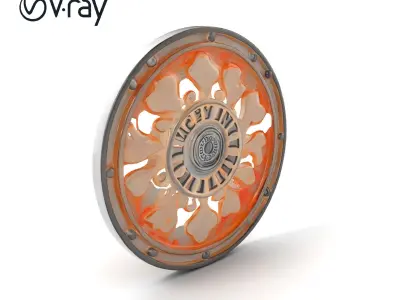 Embossed Cast Iron Manhole Cover model pack Low-poly 3D model