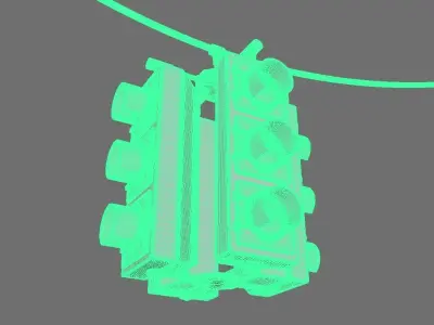 high poly traffic light 3D model