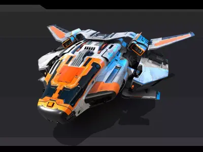 RQ5 - Space Defence Shuttle  Low-poly 3D model