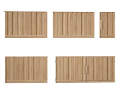 Wooden fence 3D model