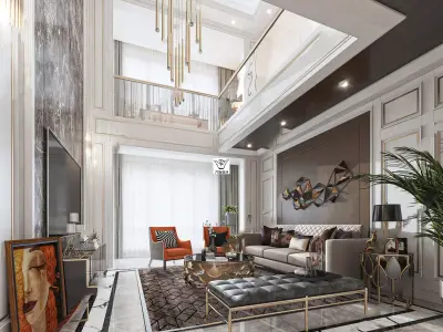 neo classic livingroom 3D model