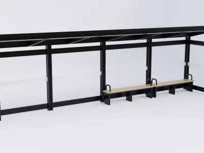 Bus Stop Shelter 5 Low-poly 3D model