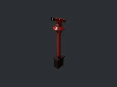 Red Beach Telescope Low-poly 3D model