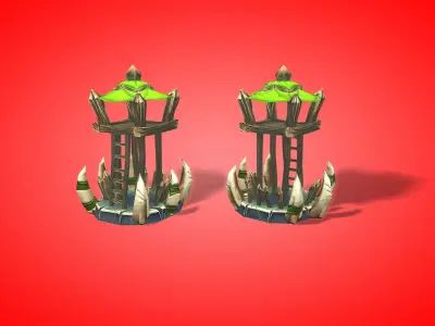 Orc RTS Fantasy Buildings Low-poly 3D model