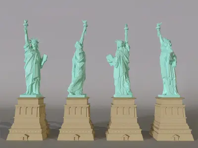 Low poly Statue of Liberty Low-poly 3D model