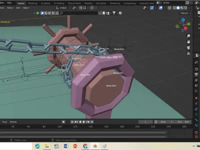 Drawbridge mechanism made in Blender Low-poly 3D model