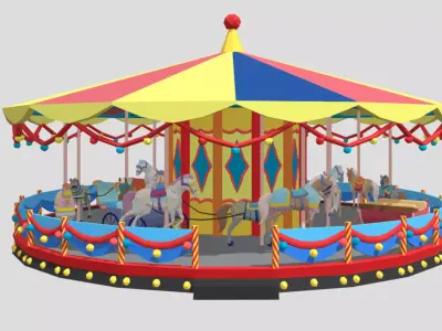 Merry-Go-Round Low-poly 3D model
