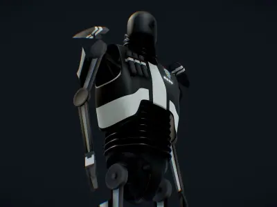 Robot Sci Fi Police Enforcer Low-poly 3D model