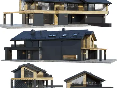 Modern house V87 3D model