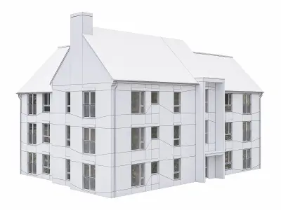Neighborhood Houses P34 Low-poly 3D model