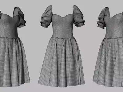 Dress 09 Light Burst Static Low-poly 3D model