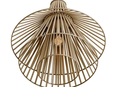 Bamboo Conical Pendant Lamp Shade 3D model