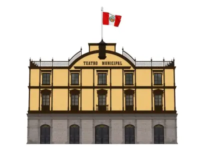 Teatro Municipal de Tacna - Low poly Low-poly 3D model