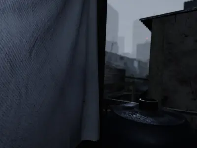 Future Slums Abandoned-Post-ApocalypticDistrict Low-poly 3D model