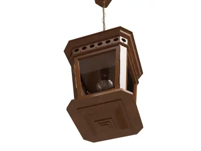 Custom made copper hanging pendant street lantern 3D model