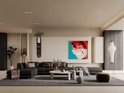 living room Corona Renderer 3D model 3D model