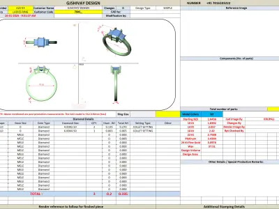 Emerald Three Stone Ring CAD Model STL 3DM File 3D print model