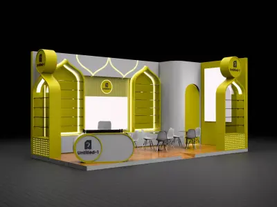 Booth Exhibition Stand Stall 3x6m Height 300cm 2 Side 3D Model 3D model