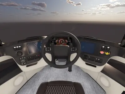  Streamlined Semi Truck White 