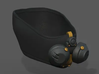 Gas mask respirator scifi futuristic  Low-poly 3D model 20