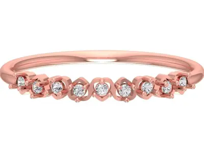 Solitaire Women Light Weight Band Ring 3D print model 19