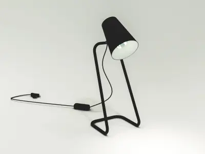 Black Table Lamp Industrial Free 3D model