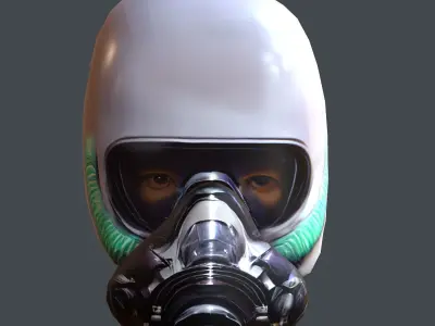Gas mask helmet scifi character game space Low-poly Low-poly  Low-poly 3D model