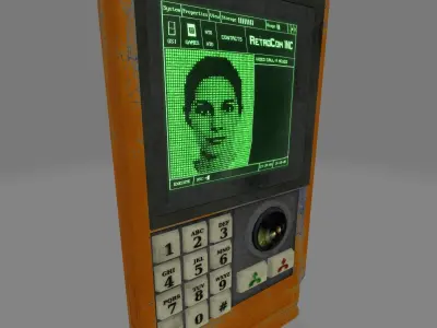80s Sci Fi Cell Phone Low-poly 3D model