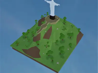 Christ Redeemer Low-poly 3D model